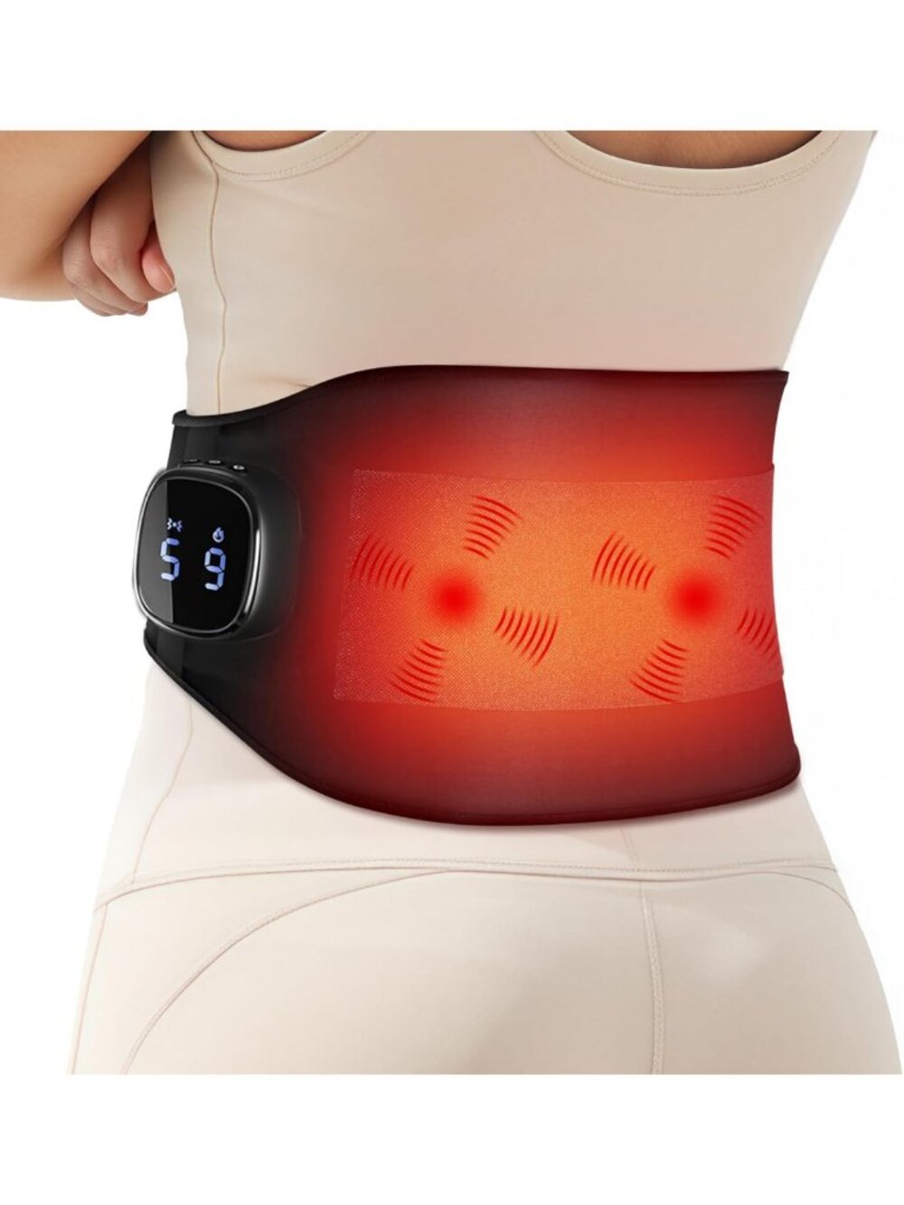 Portable Cordless Heating Pad & Massager for Lower Back Relief - Comfy